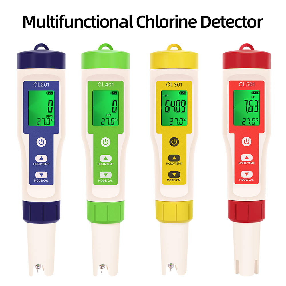 Marine Aquarium Water Analyzer - PH/CL2/H2/ORP/Temperature Meter Chlorine Detector Digital Water