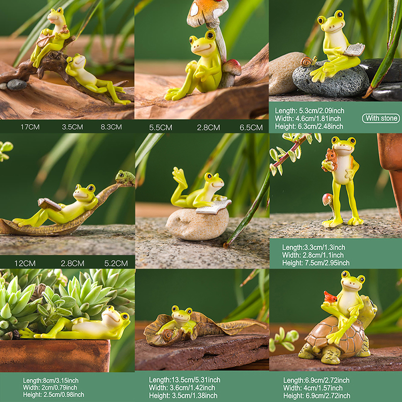 Marine Aquarium Decorations - Resin Funny Frog Figurines For Interior