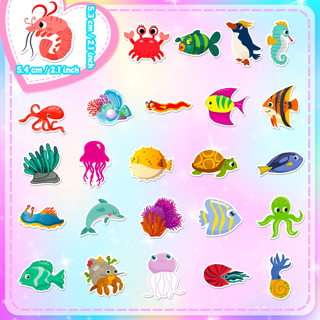 50Pcs Marine Life Stickers - C - Aquarium And Marine recensione e prezzo