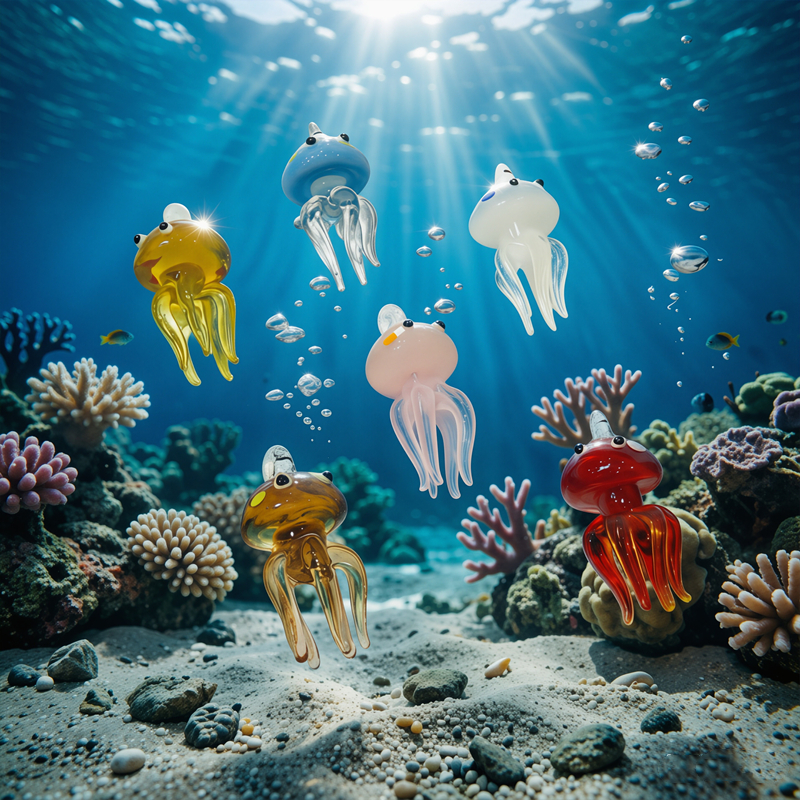 Colorful Mini Jellyfish Glass  - Aquarium And Marine recensione e prezzo