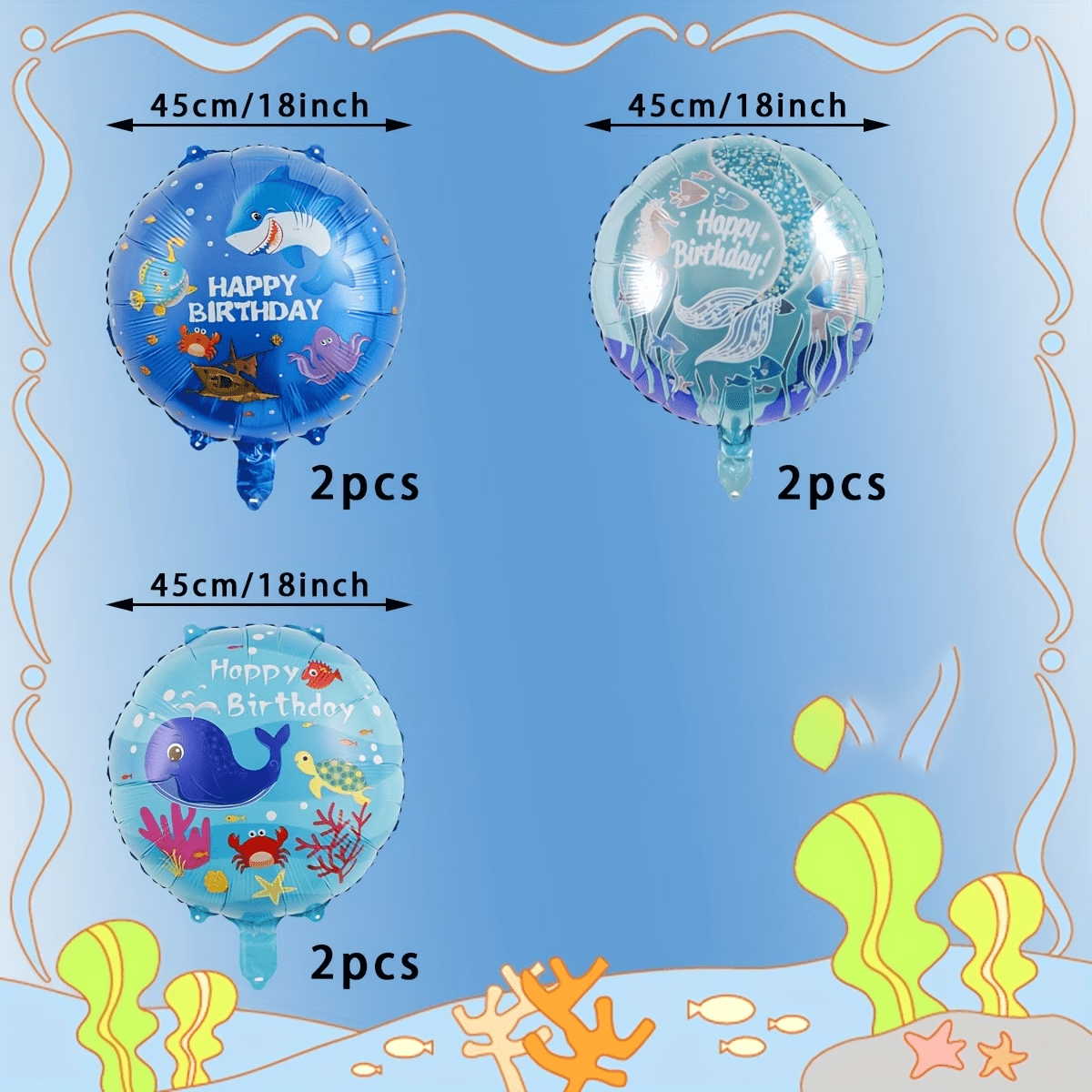 6pcs Ocean Theme Party Balloon - Marine Aquarium Decorations recensione e prezzo