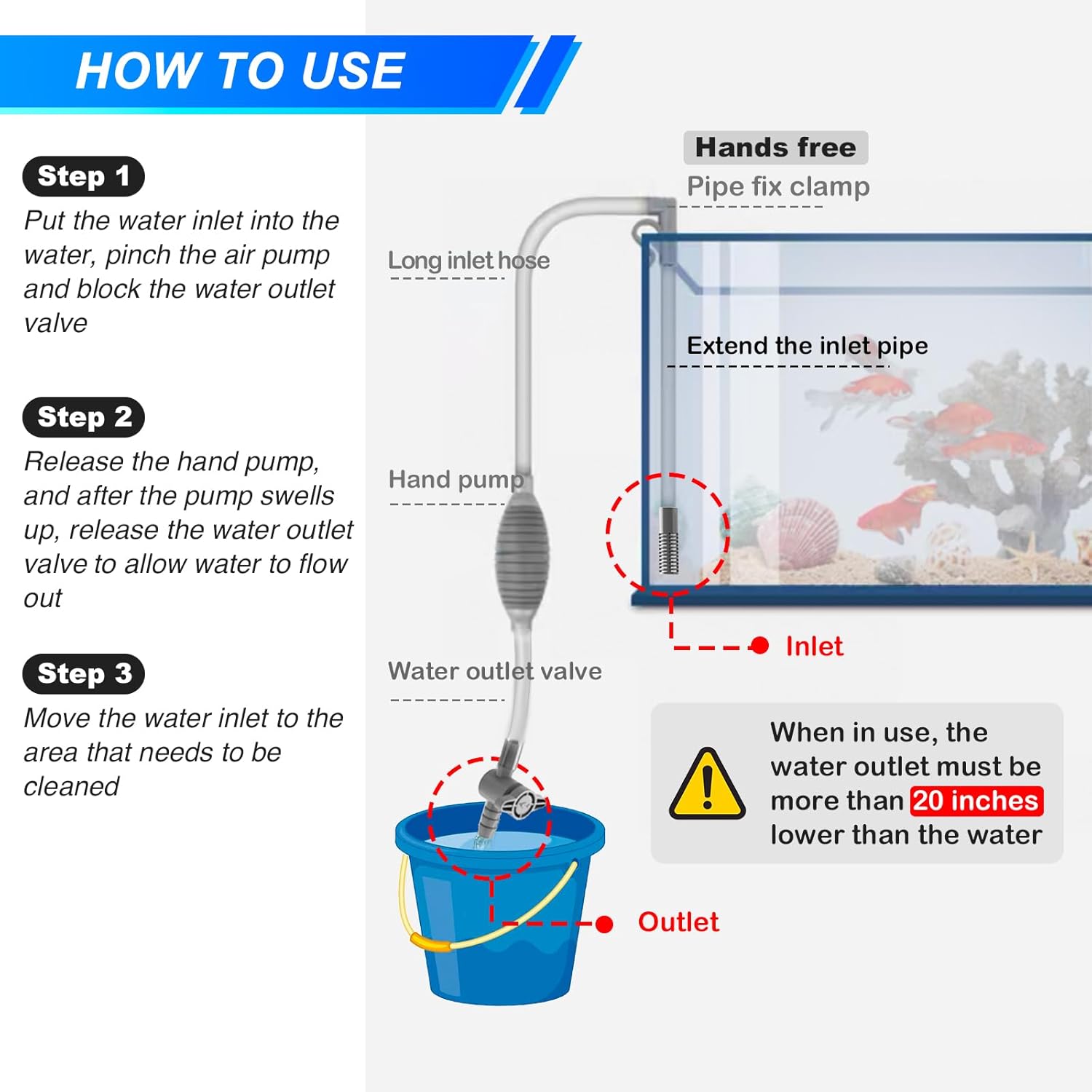 Large Fish Tank Aquarium Sipho - Marine Aquarium Water Change recensione e prezzo