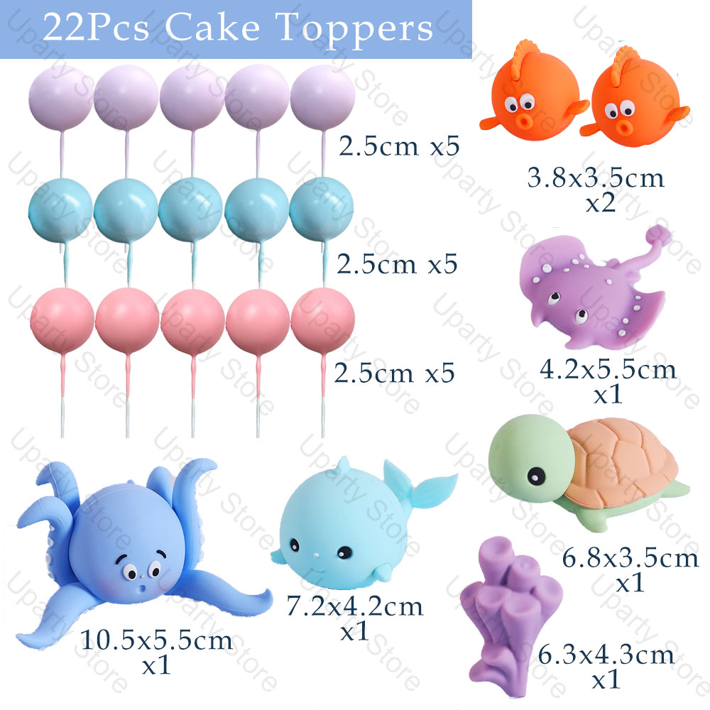 22Pcs Sea Animals Cake Toppers - Marine Aquarium Decorations recensione e prezzo