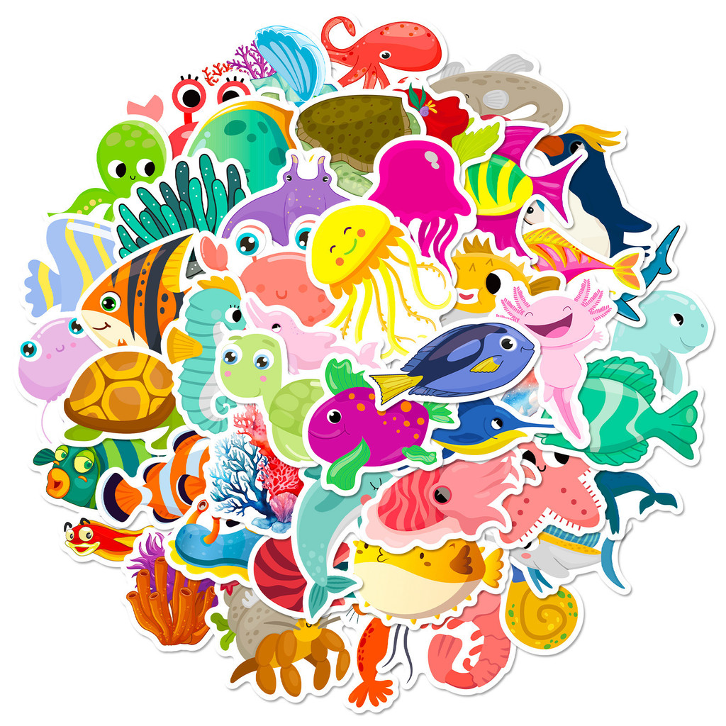 50Pcs Marine Life Stickers Dol - Aquarium And Marine recensione e prezzo
