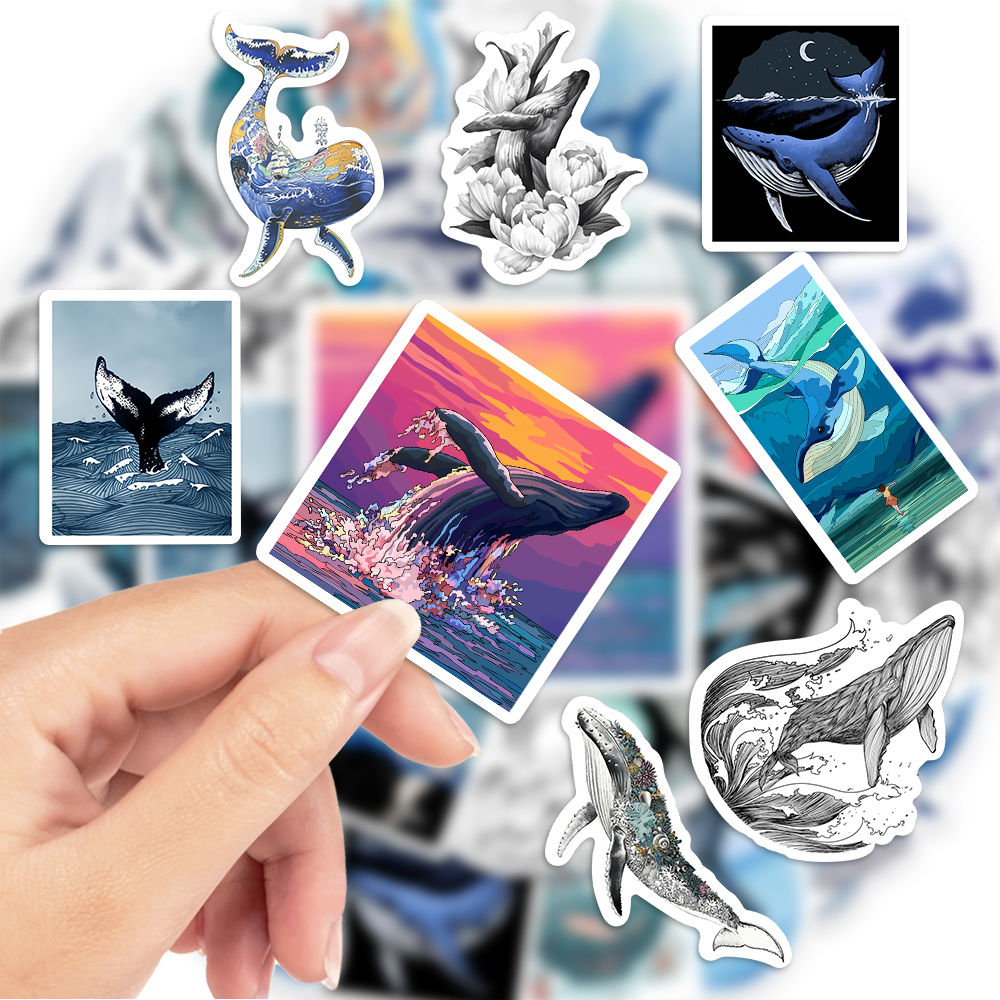 Watercolor Whale Stickers Aest - Marine Aquarium Decorations recensione e prezzo