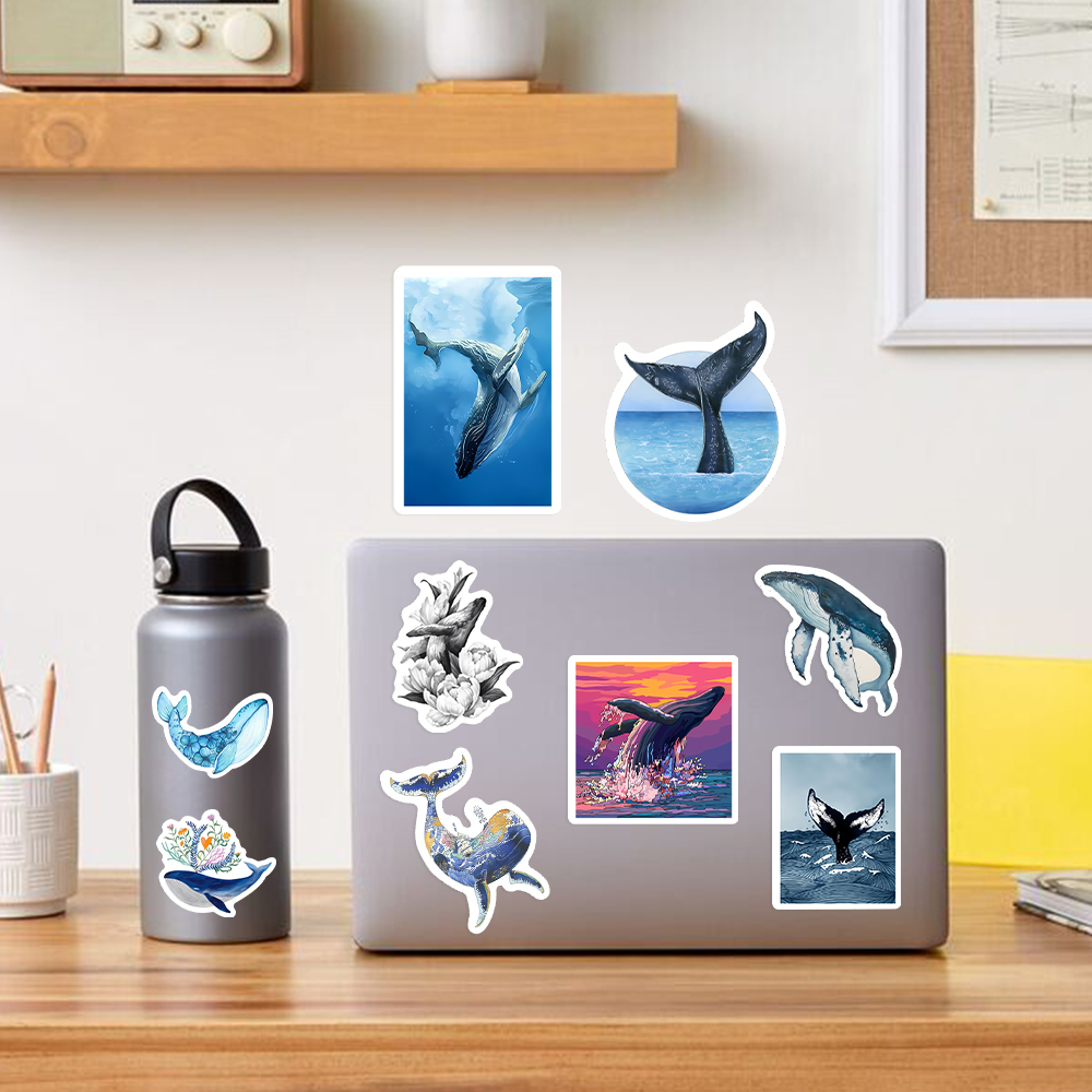 Watercolor Whale Stickers Aest - Marine Aquarium Decorations recensione e prezzo