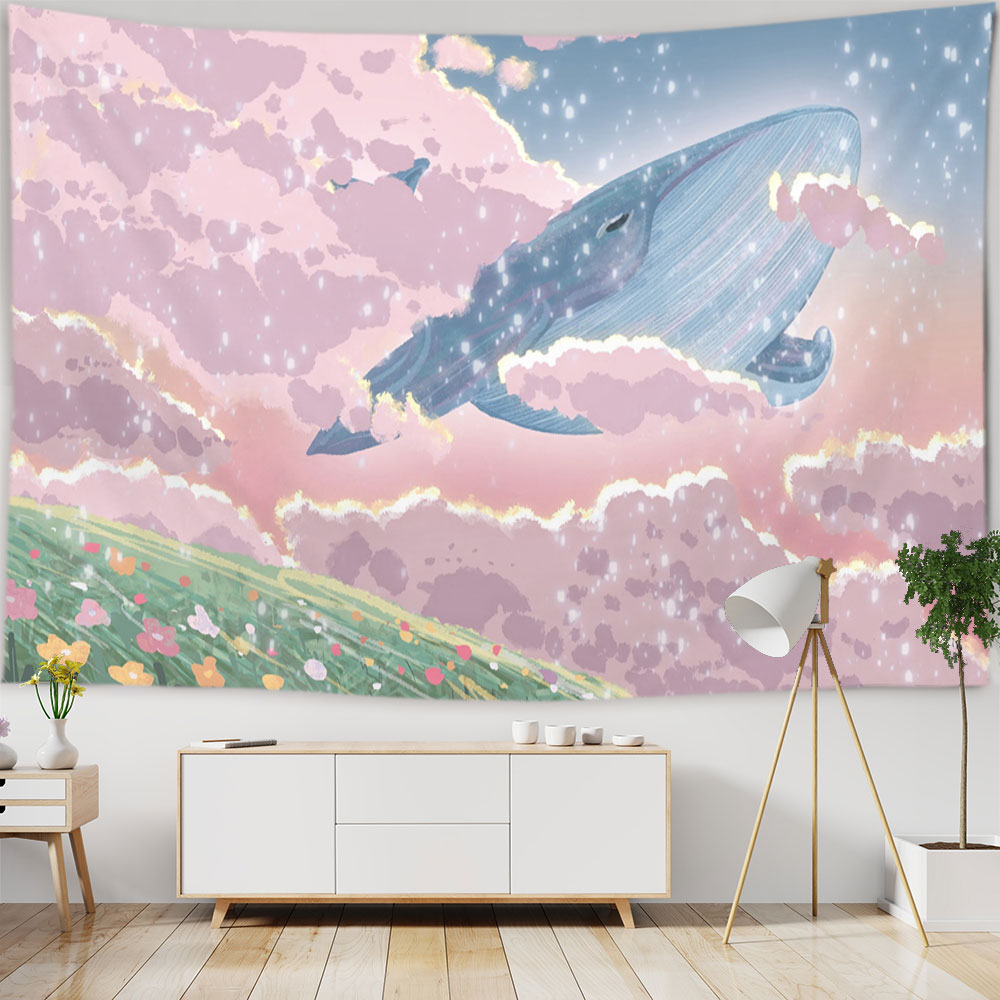Cartoon Sky Dolphin Tapestry W - Marine Aquarium Decorations recensione e prezzo