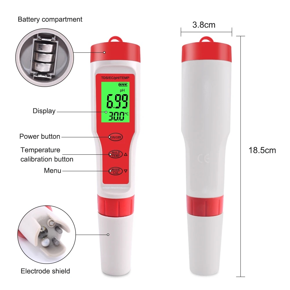 4 IN 1 TDS PH Meter PH/TDS/EC/ - Marine Aquarium Water Analyzer recensione e prezzo