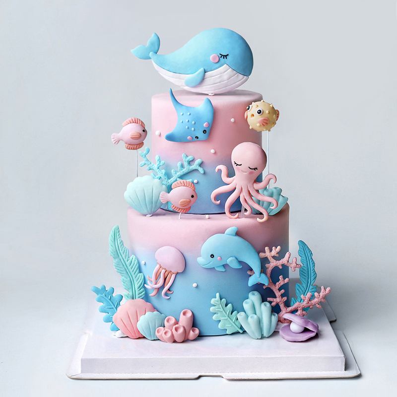 Ocean Octopus Whale Cake Decor - Marine Aquarium Decorations recensione e prezzo