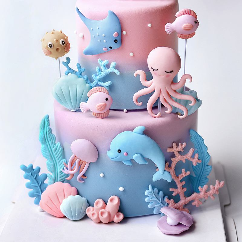 Ocean Octopus Whale Cake Decor - Marine Aquarium Decorations recensione e prezzo