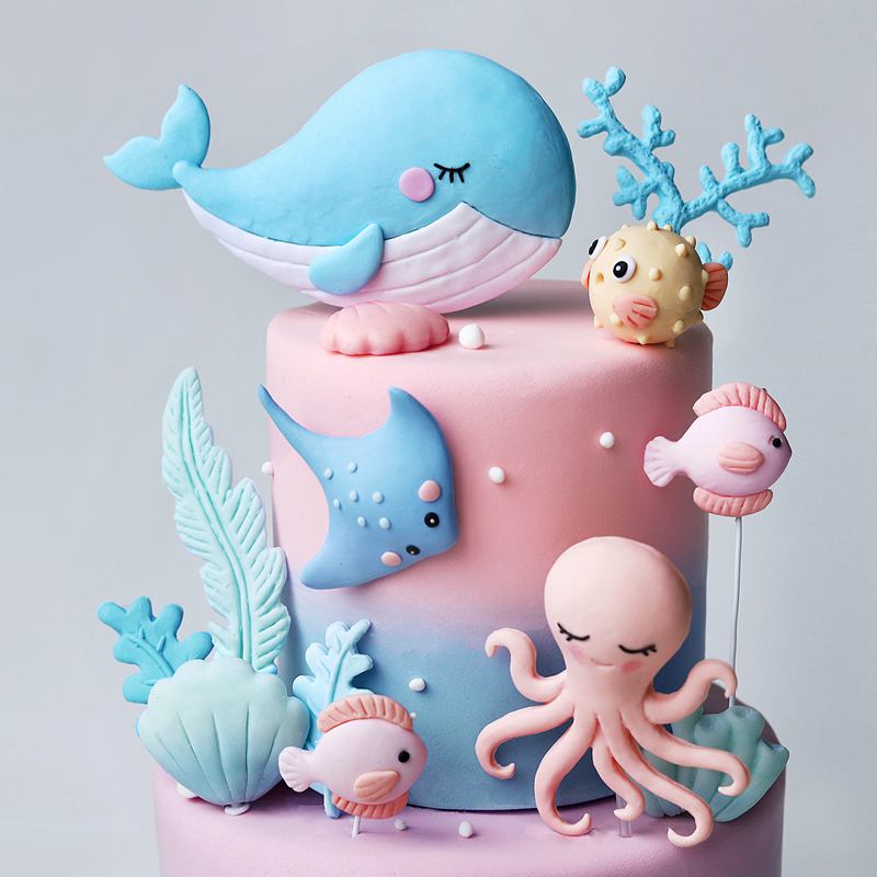 Ocean Octopus Whale Cake Decor - Marine Aquarium Decorations recensione e prezzo